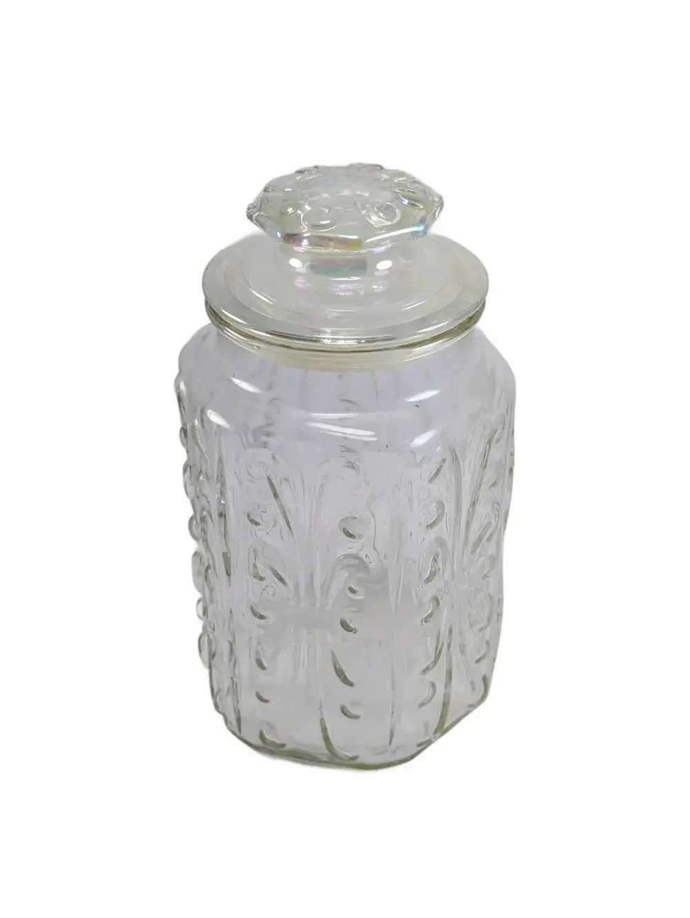 Vtg L.E. Smith Atterbury Scroll Apothecary Jar 9